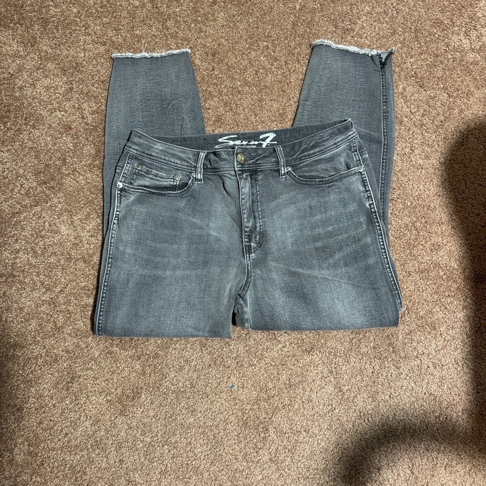 GUC Seven7 Women's High Rise Ankle Jeans in Charcoal